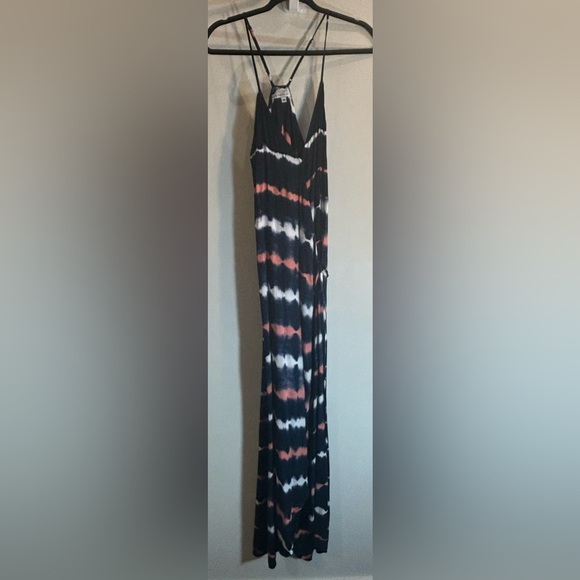 YOUNG FABULOUS & BROKE Sz M True Wrap Tie Dye Spaghetti Strap Maxi Dress - Picture 2 of 10